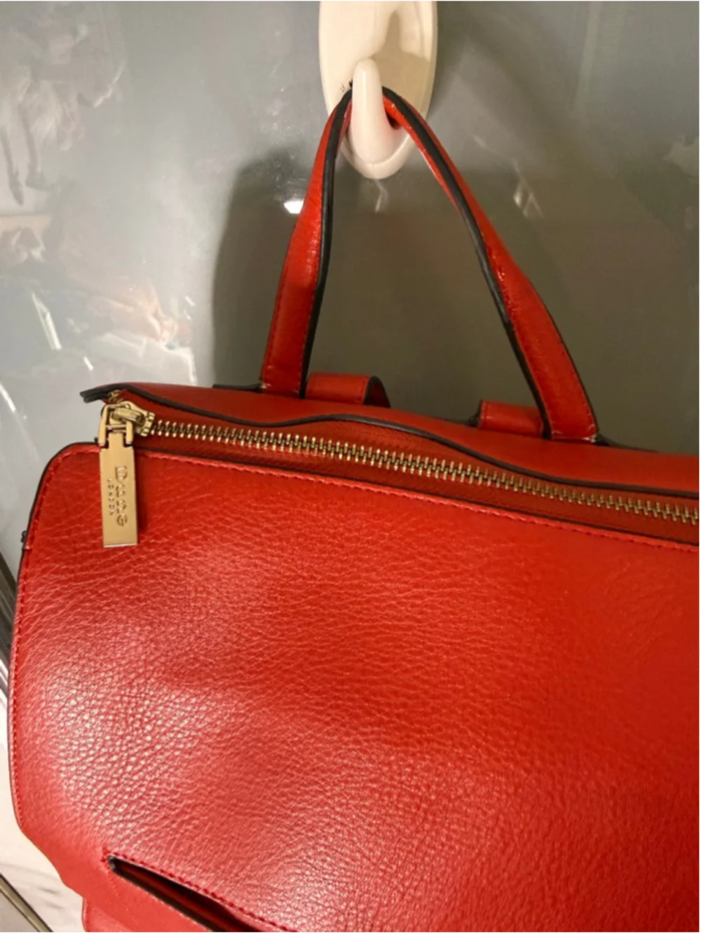 Dune London Red Faux Leather Backpack One Size